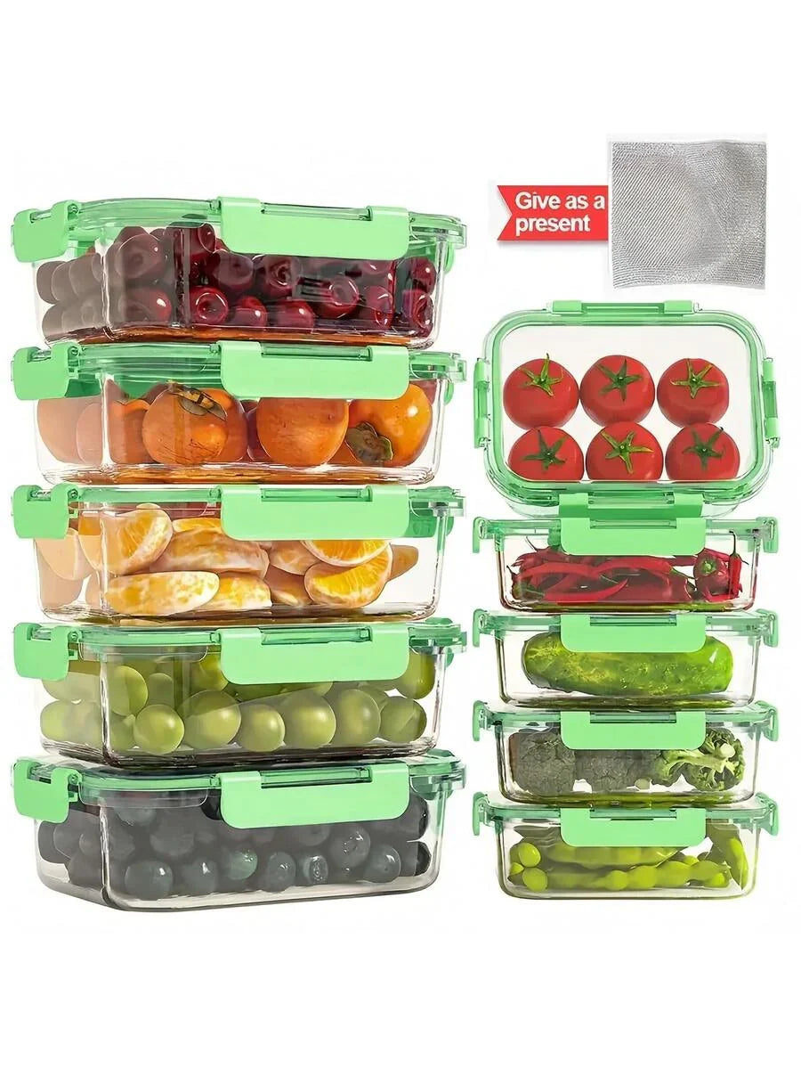 10/2pcs Set High Borosilicate Glass Food Storage