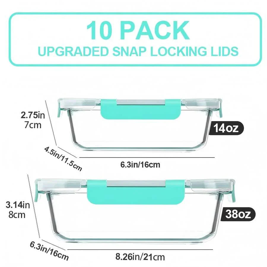 10/2pcs Set High Borosilicate Glass Food Storage