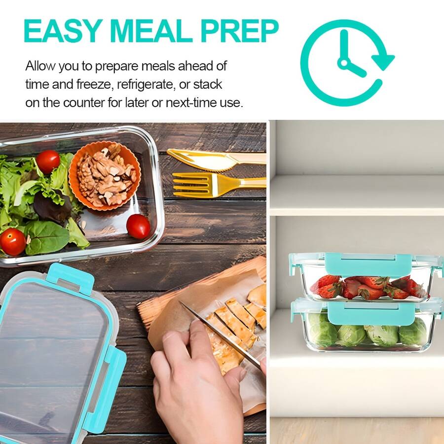10/2pcs Set High Borosilicate Glass Food Storage