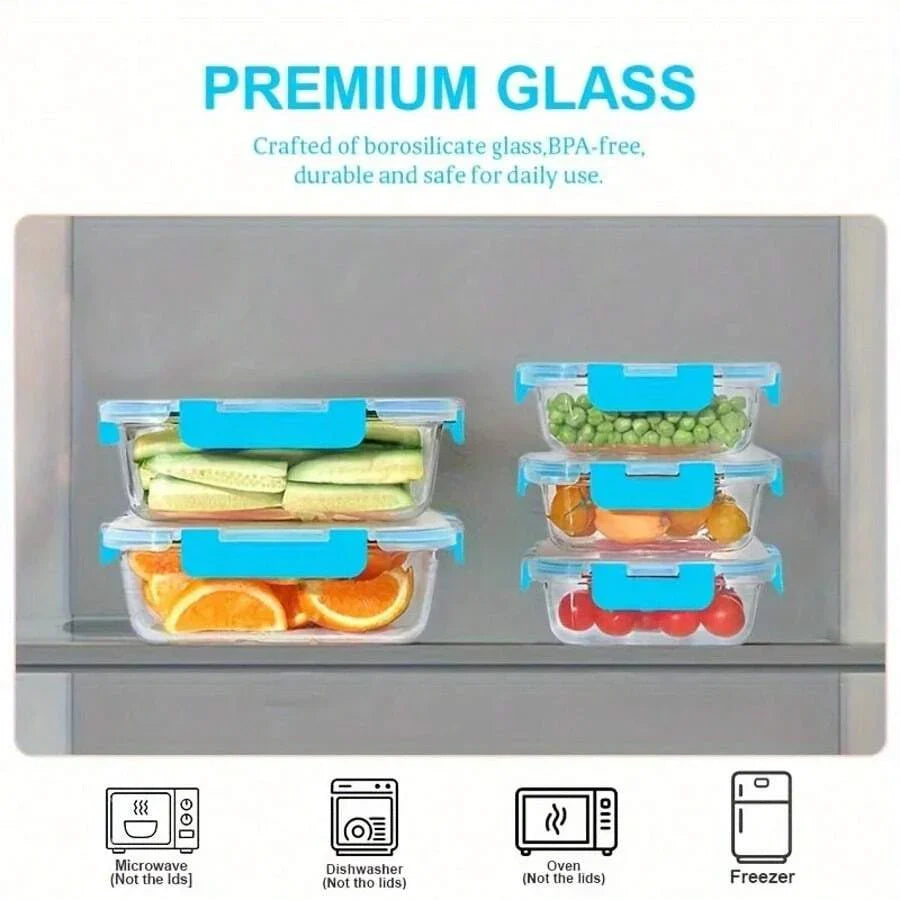 10/2pcs Set High Borosilicate Glass Food Storage