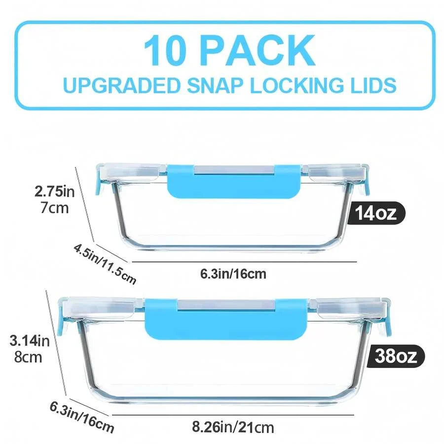 10/2pcs Set High Borosilicate Glass Food Storage