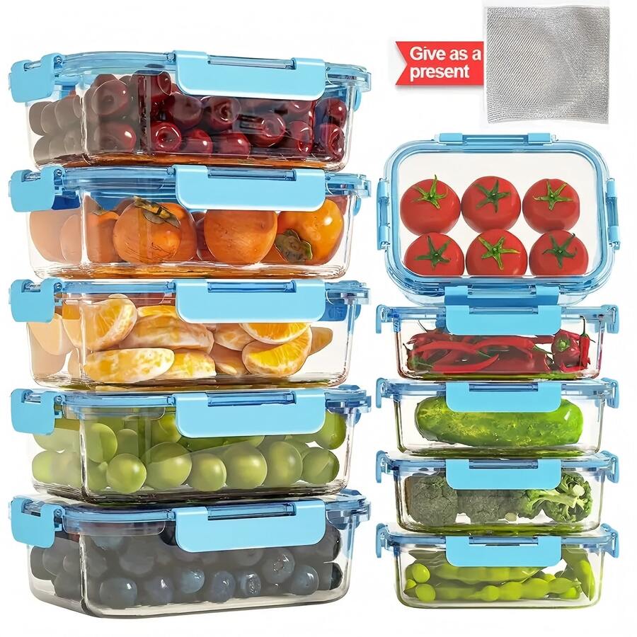 10/2pcs Set High Borosilicate Glass Food Storage