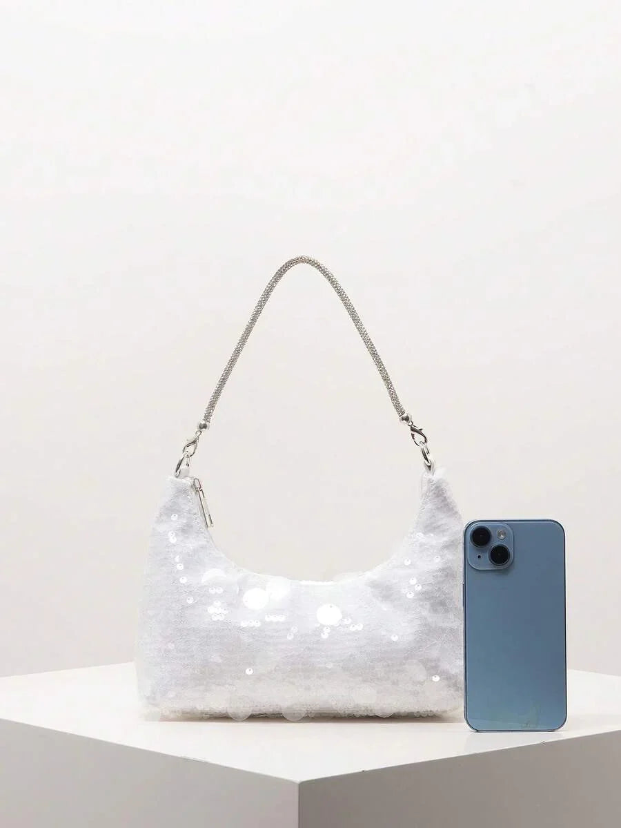 Random Pattern Shoulder Bag, Sequin Bag