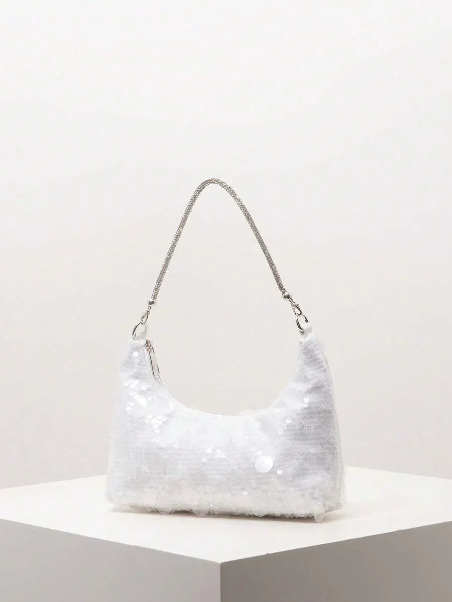 Random Pattern Shoulder Bag, Sequin Bag