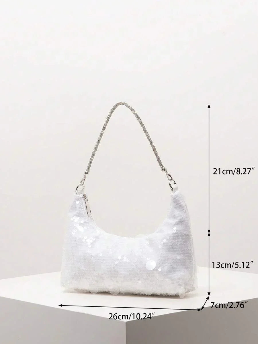 Random Pattern Shoulder Bag, Sequin Bag