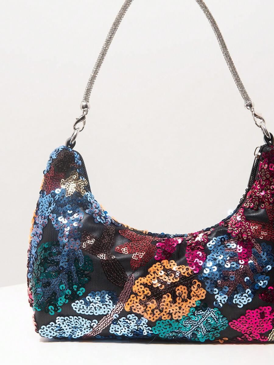 Random Pattern Shoulder Bag, Sequin Bag