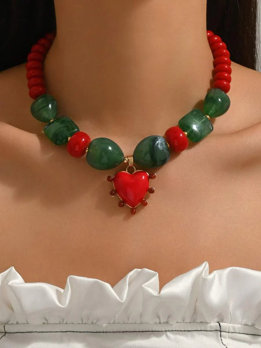 Elegant Fashion Gold Chain Plastic Orange Red Jelly
