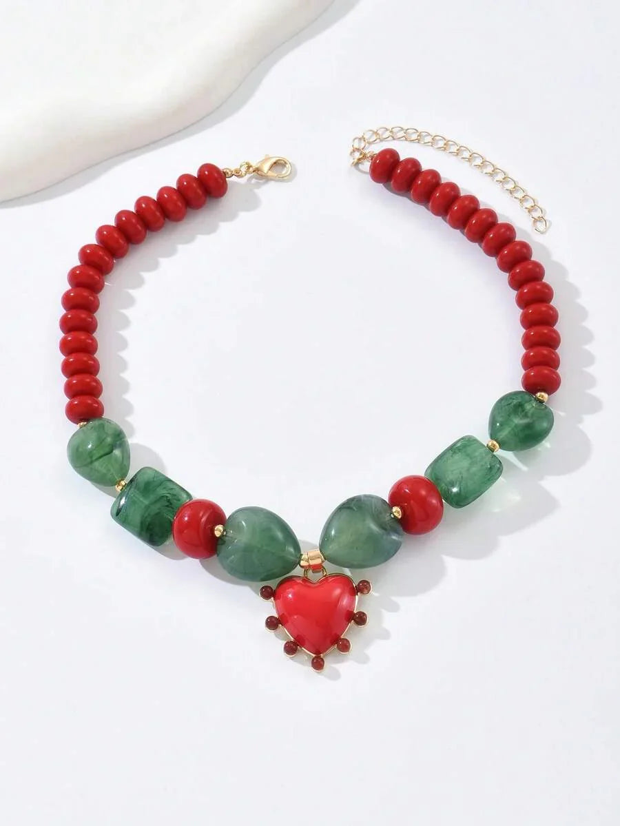 Elegant Fashion Gold Chain Plastic Orange Red Jelly