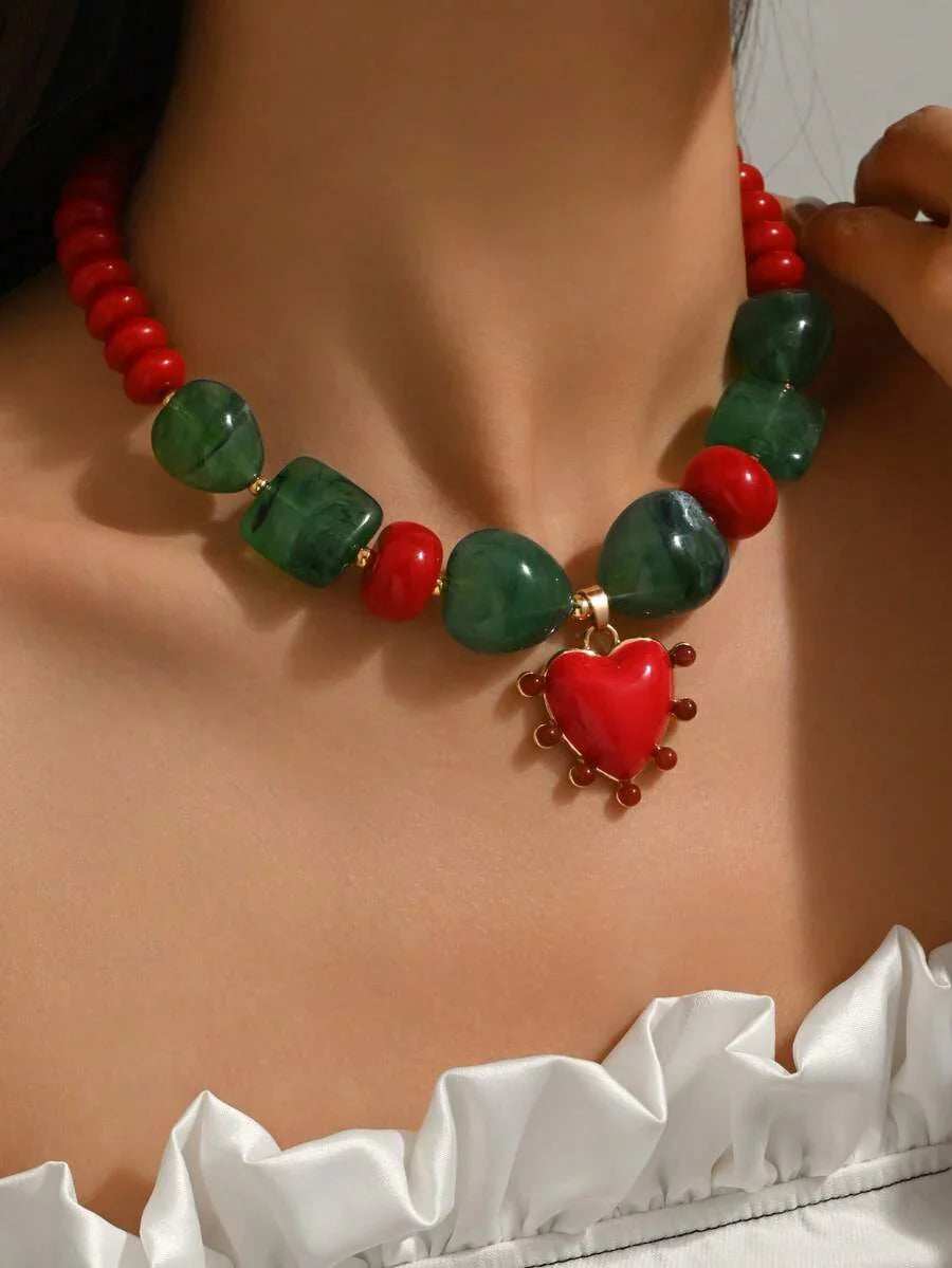 Elegant Fashion Gold Chain Plastic Orange Red Jelly