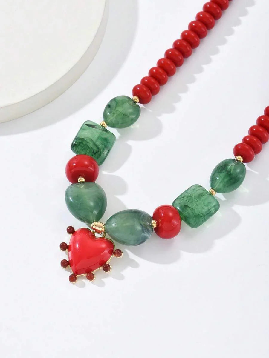 Elegant Fashion Gold Chain Plastic Orange Red Jelly