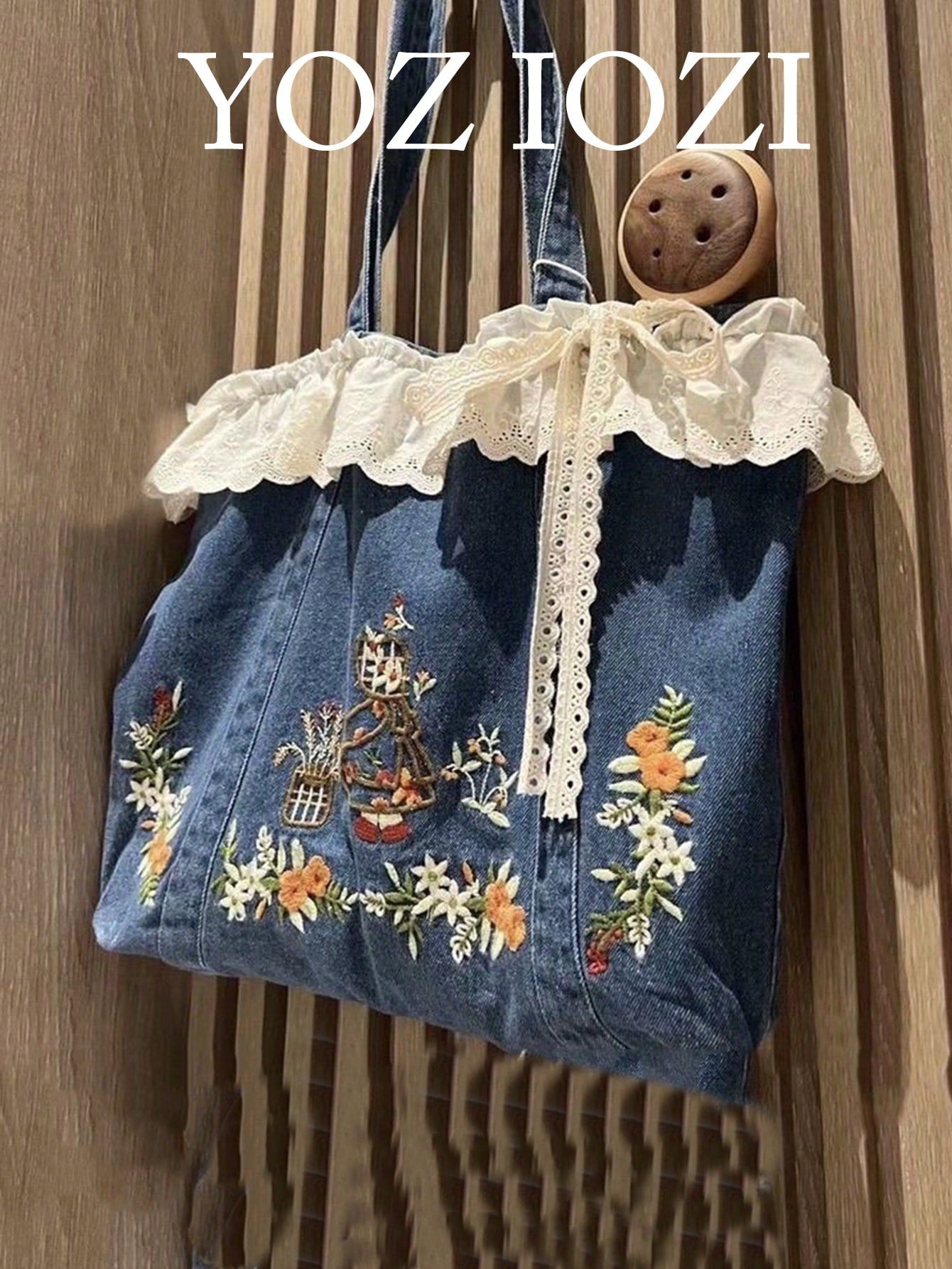 Polka Dot Heart Canvas Tote