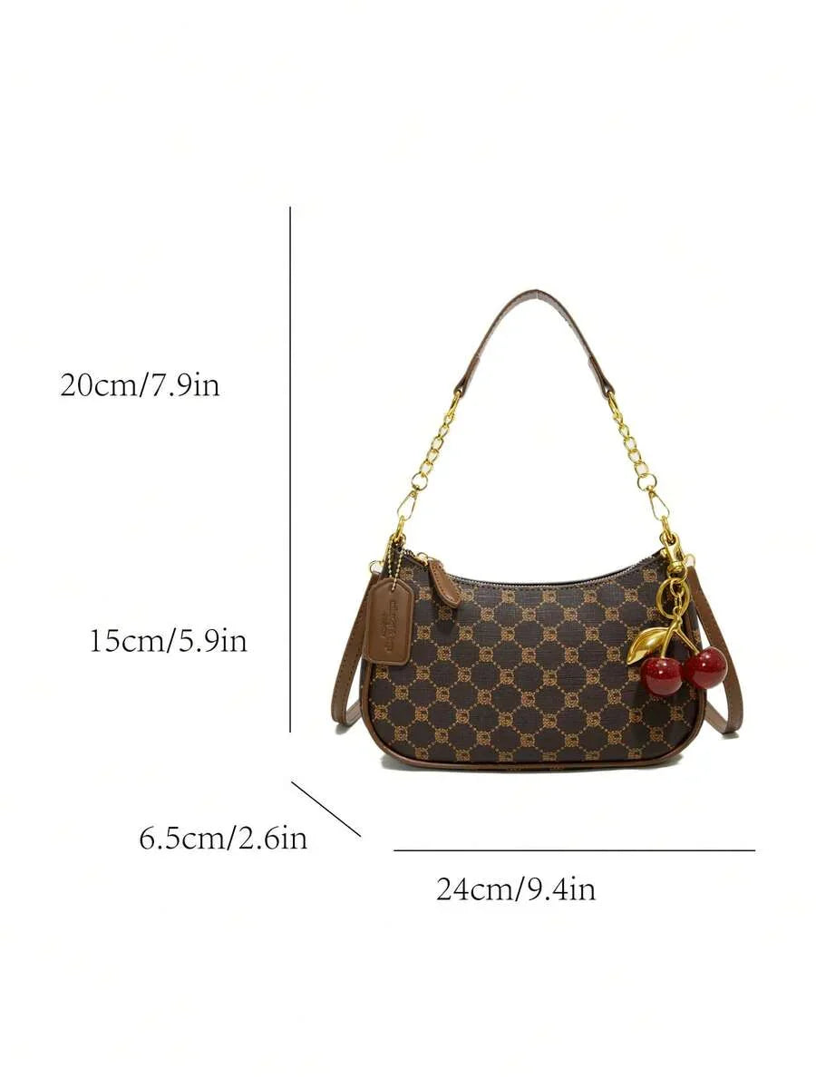 White Ladies' Shoulder Bag Made Of PU Material