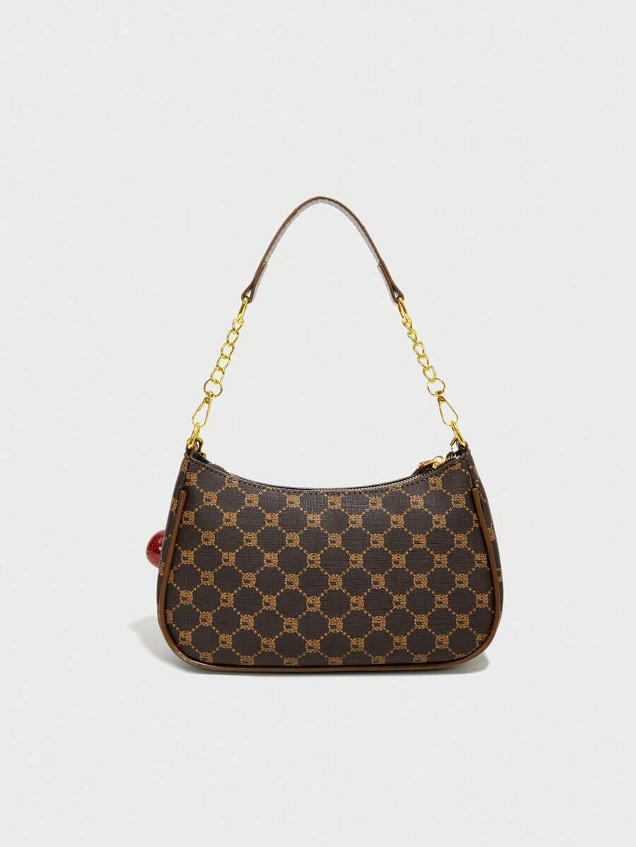 White Ladies' Shoulder Bag Made Of PU Material