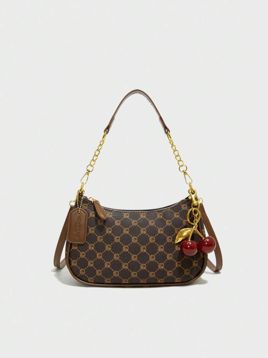 White Ladies' Shoulder Bag Made Of PU Material