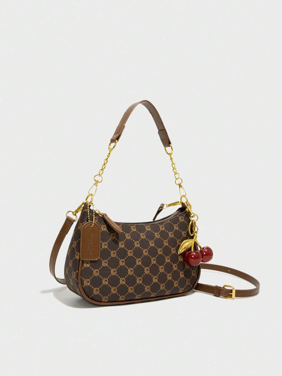 White Ladies' Shoulder Bag Made Of PU Material