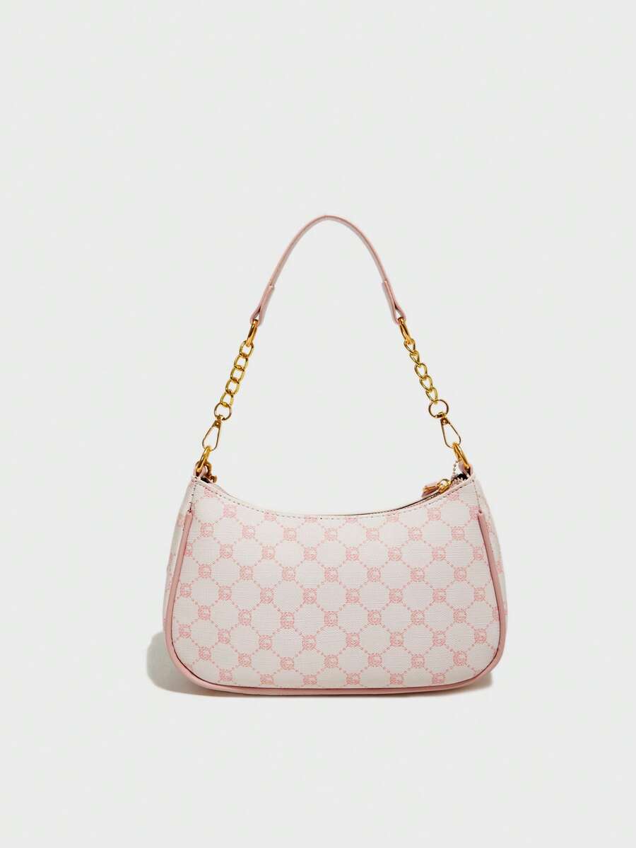 White Ladies' Shoulder Bag Made Of PU Material