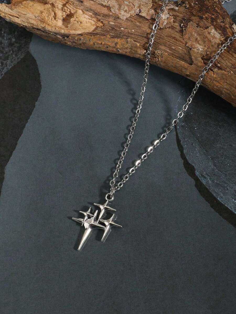 Vintage Gothic Style Rhinestone Cross Necklace
