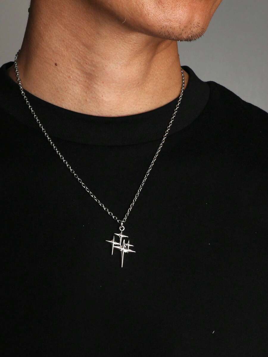 Vintage Gothic Style Rhinestone Cross Necklace