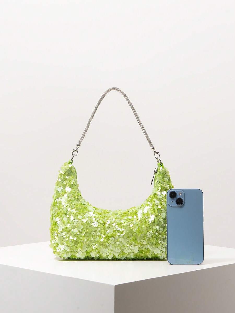 Random Pattern Shoulder Bag, Sequin Bag