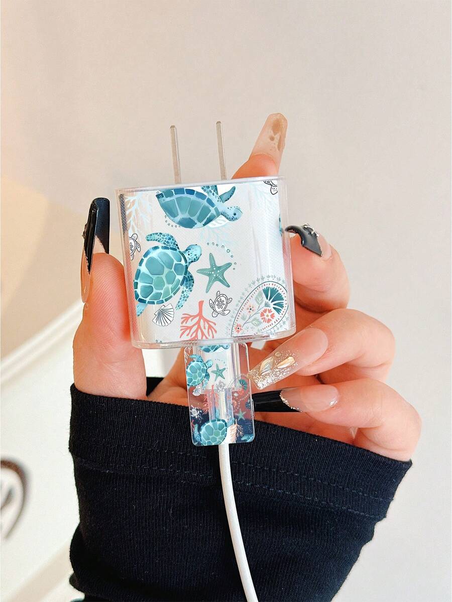 Cute Sea Turtle Design Charger Data Cable Protector Case