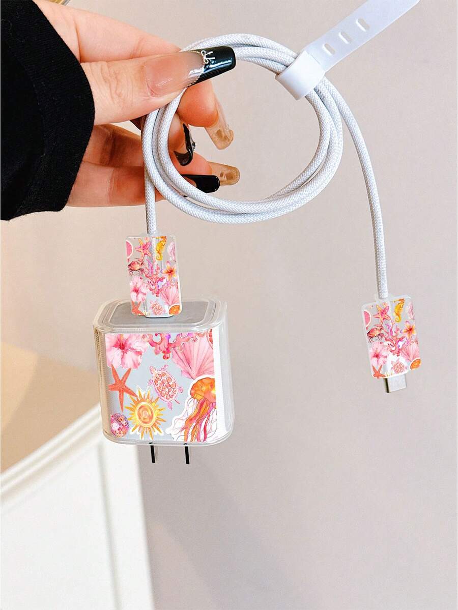 Cute Sea Turtle Design Charger Data Cable Protector Case