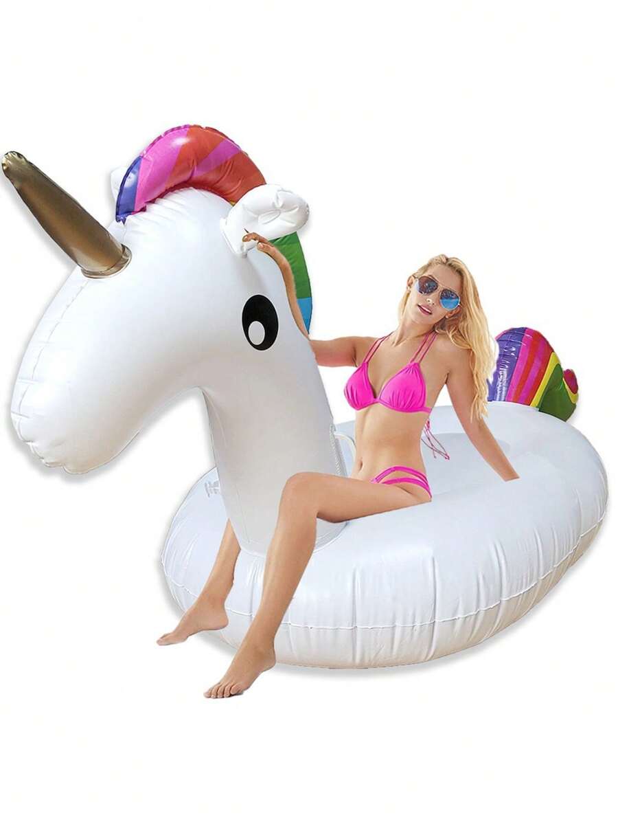 1pc Inflatable Rainbow Unicorn Floating Lounger