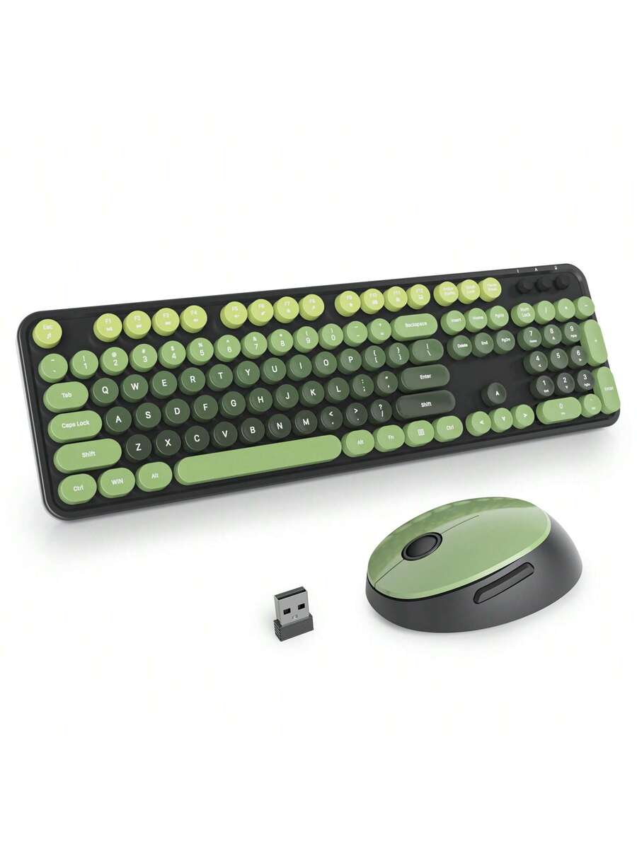 Wireless Keyboard And Mouse Set, Cute Keyboard And Mouse Combo