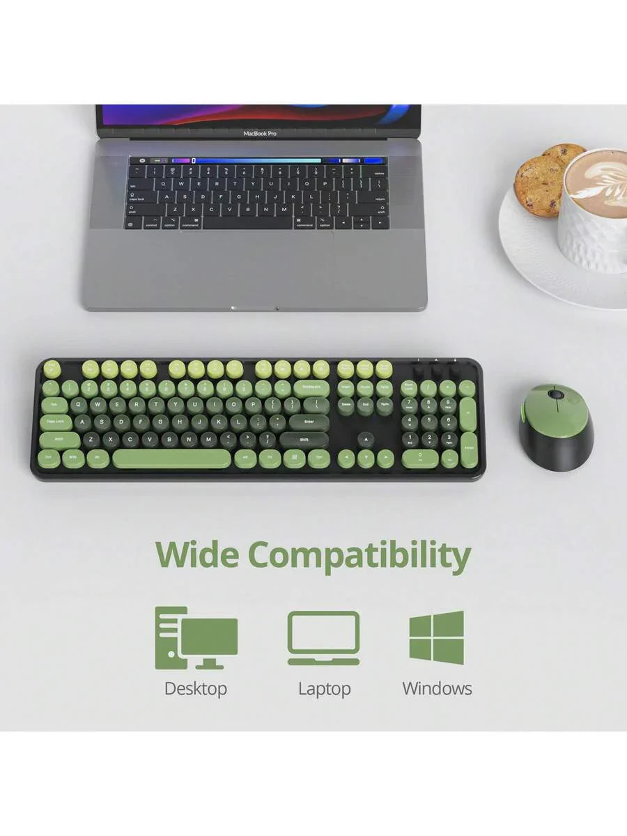 Wireless Keyboard And Mouse Set, Cute Keyboard And Mouse Combo