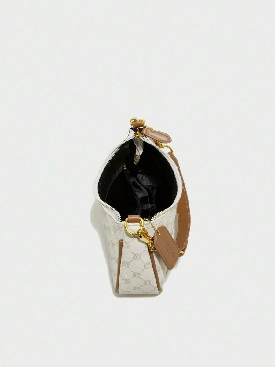 White Ladies' Shoulder Bag Made Of PU Material