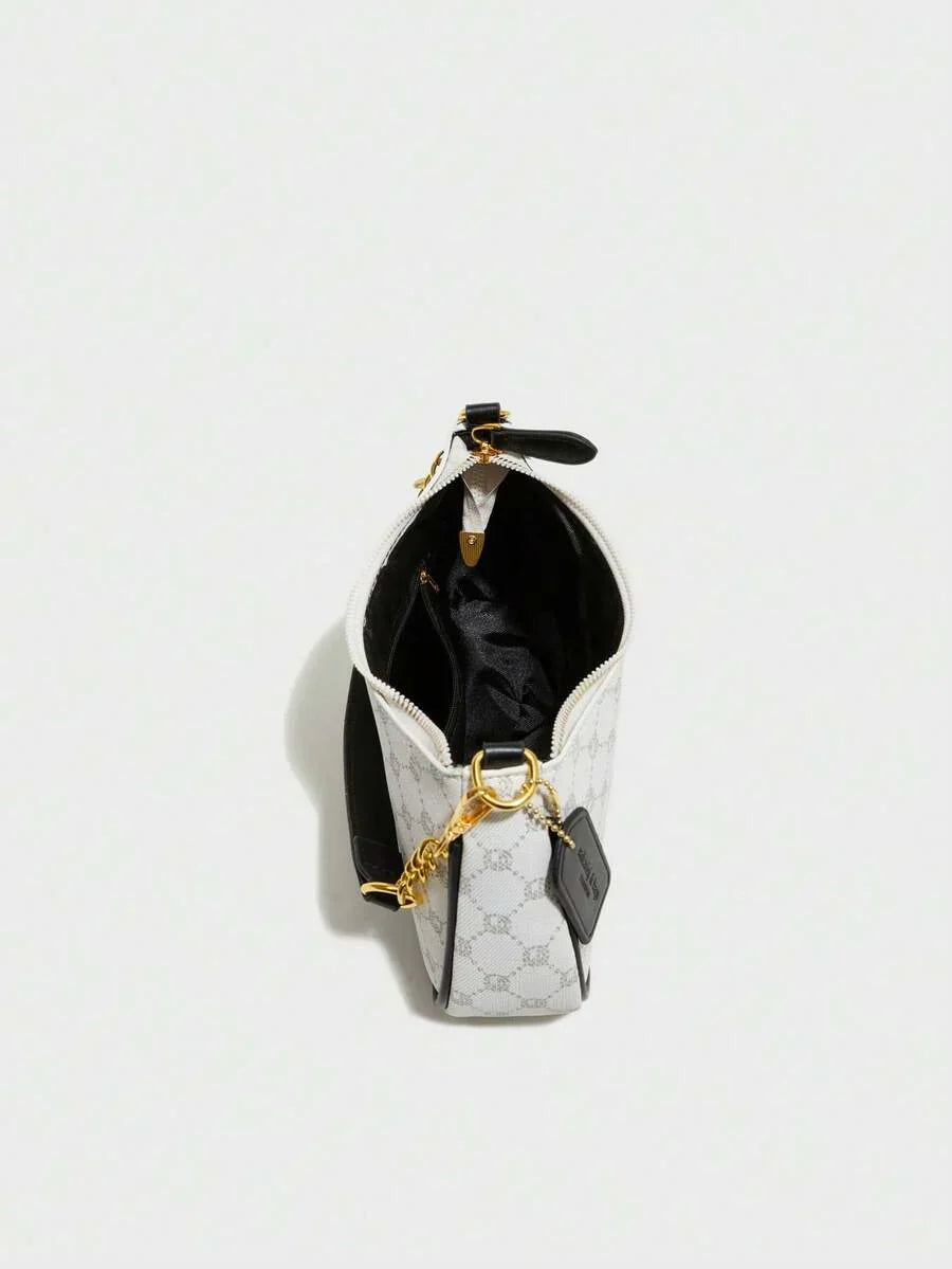 White Ladies' Shoulder Bag Made Of PU Material