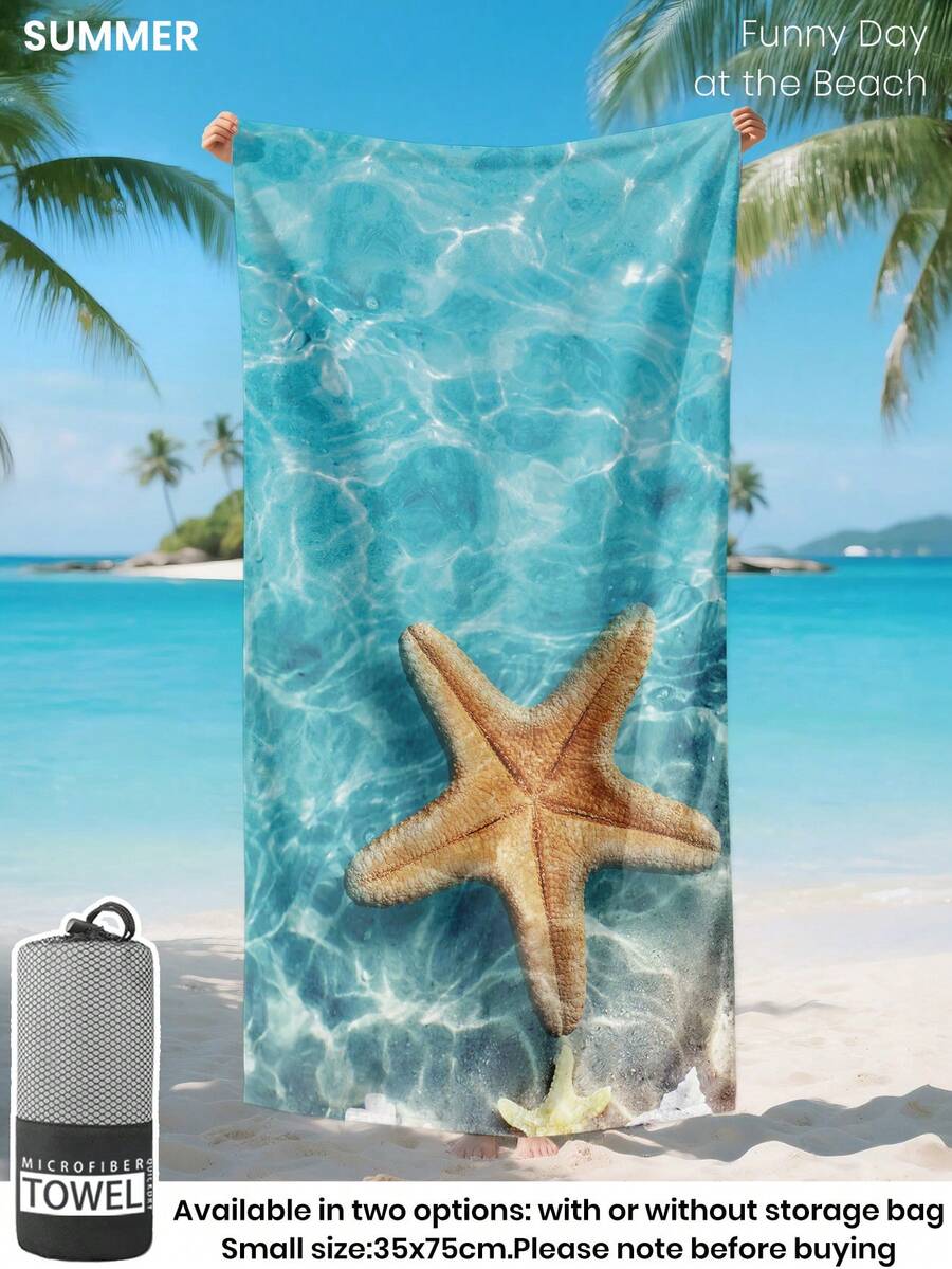 1pc Printed Beach Towel, Summer Fruit Pattern Swimwear