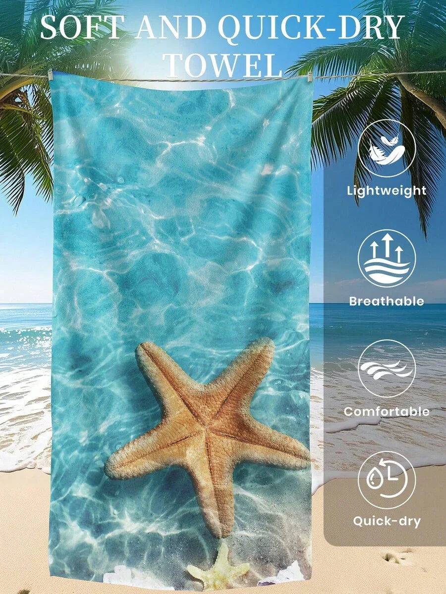 1pc Printed Beach Towel, Summer Fruit Pattern Swimwear