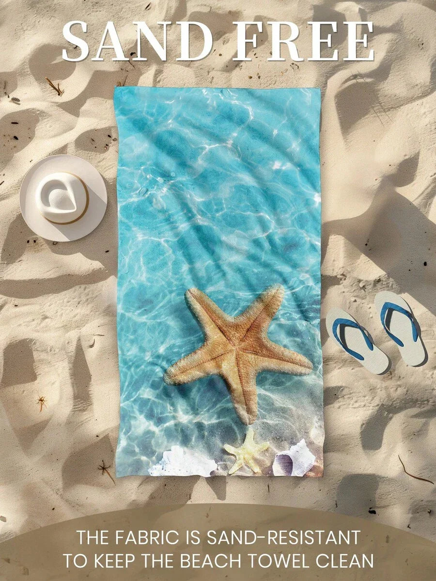1pc Printed Beach Towel, Summer Fruit Pattern Swimwear