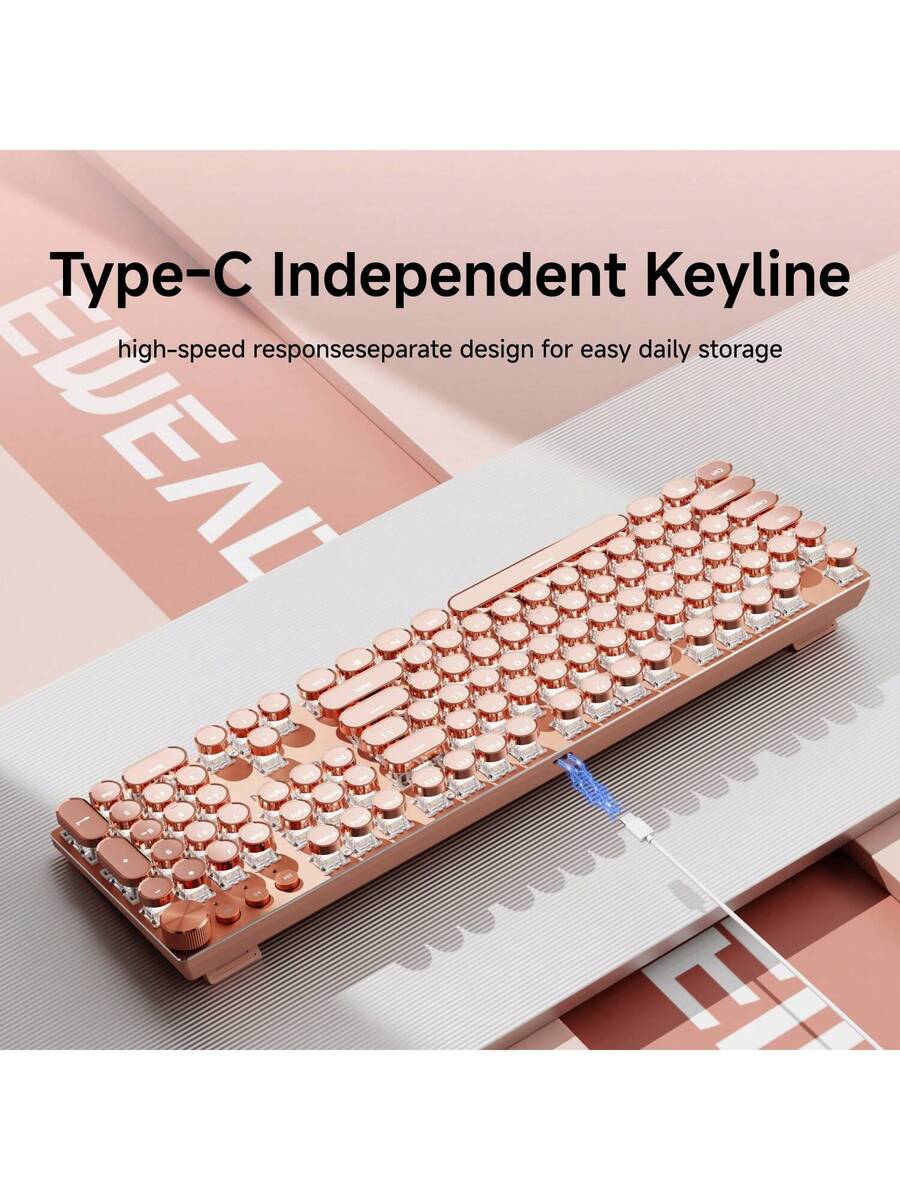 EWEADN Punk Typewriter Mechanical Gaming Keyboard