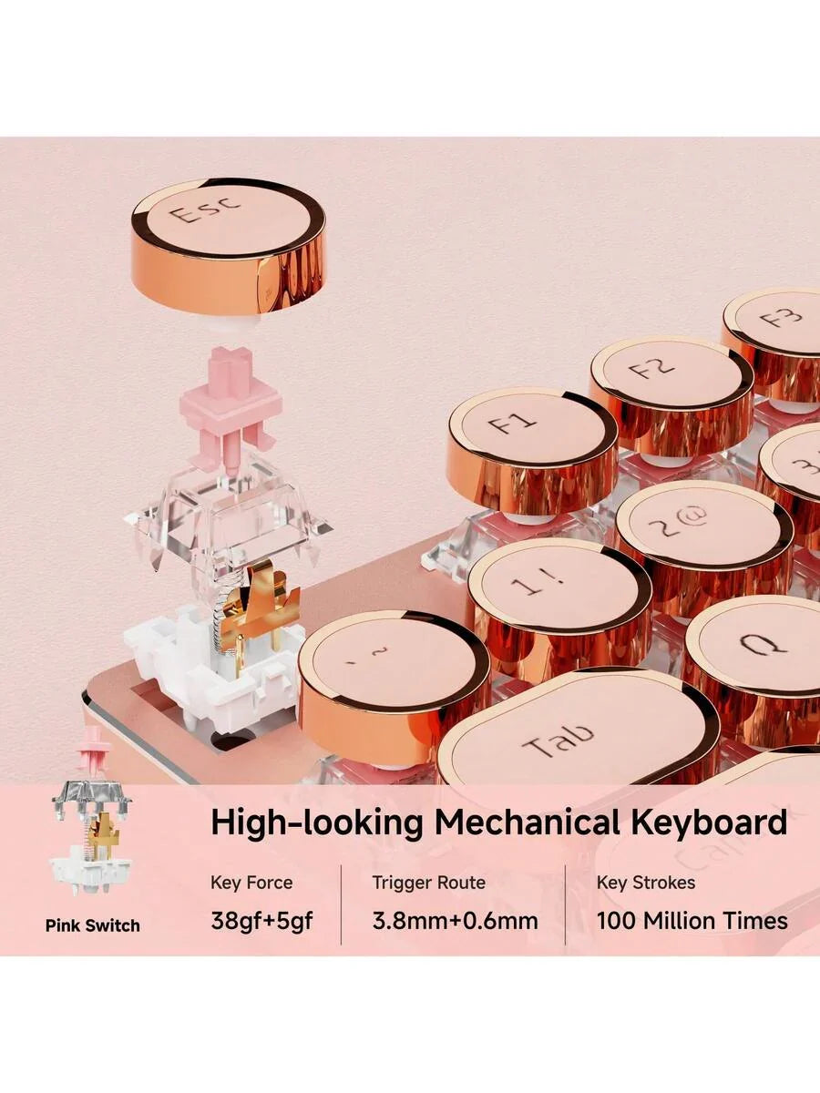 EWEADN Punk Typewriter Mechanical Gaming Keyboard