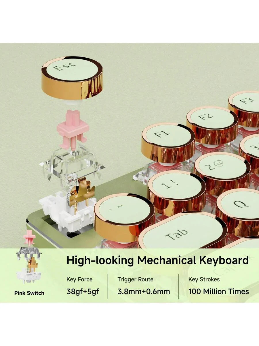 EWEADN Punk Typewriter Mechanical Gaming Keyboard