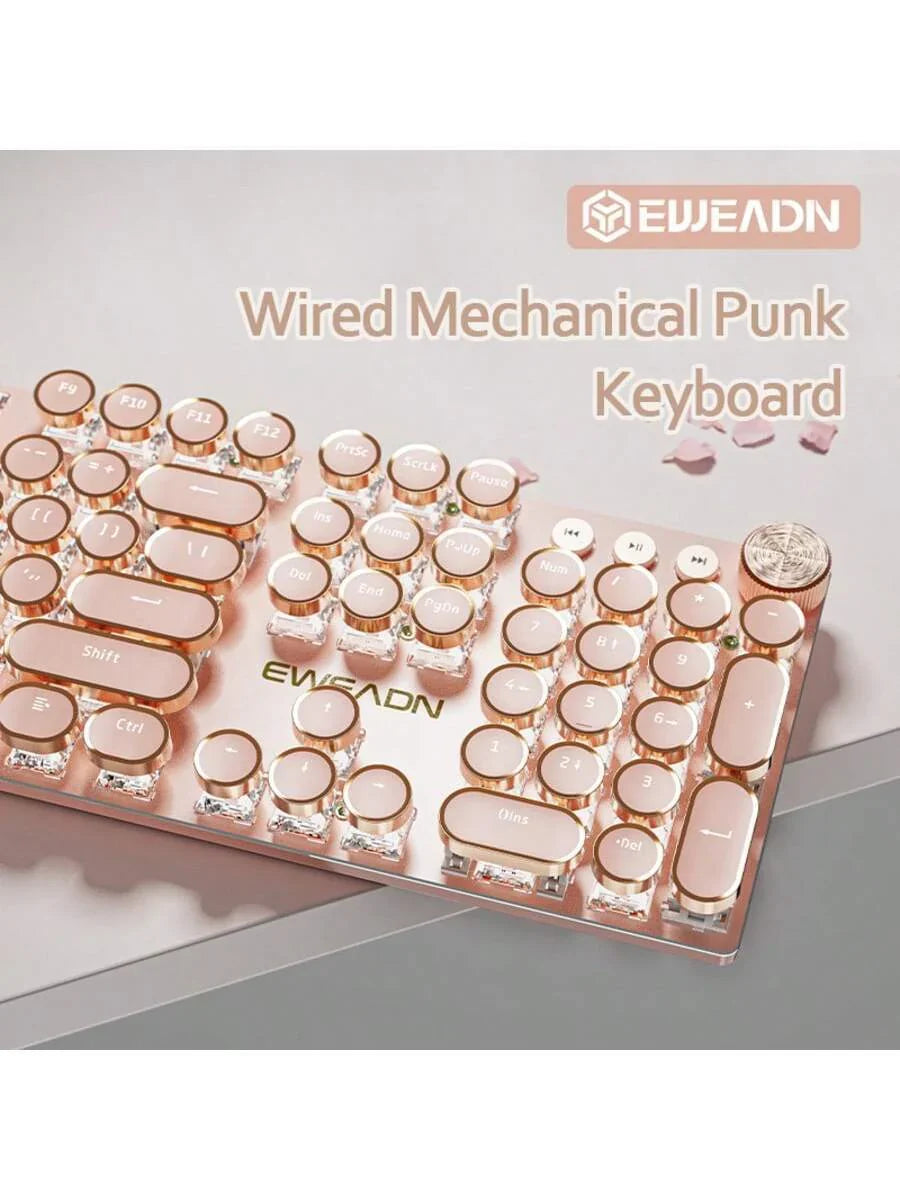 EWEADN Punk Typewriter Mechanical Gaming Keyboard