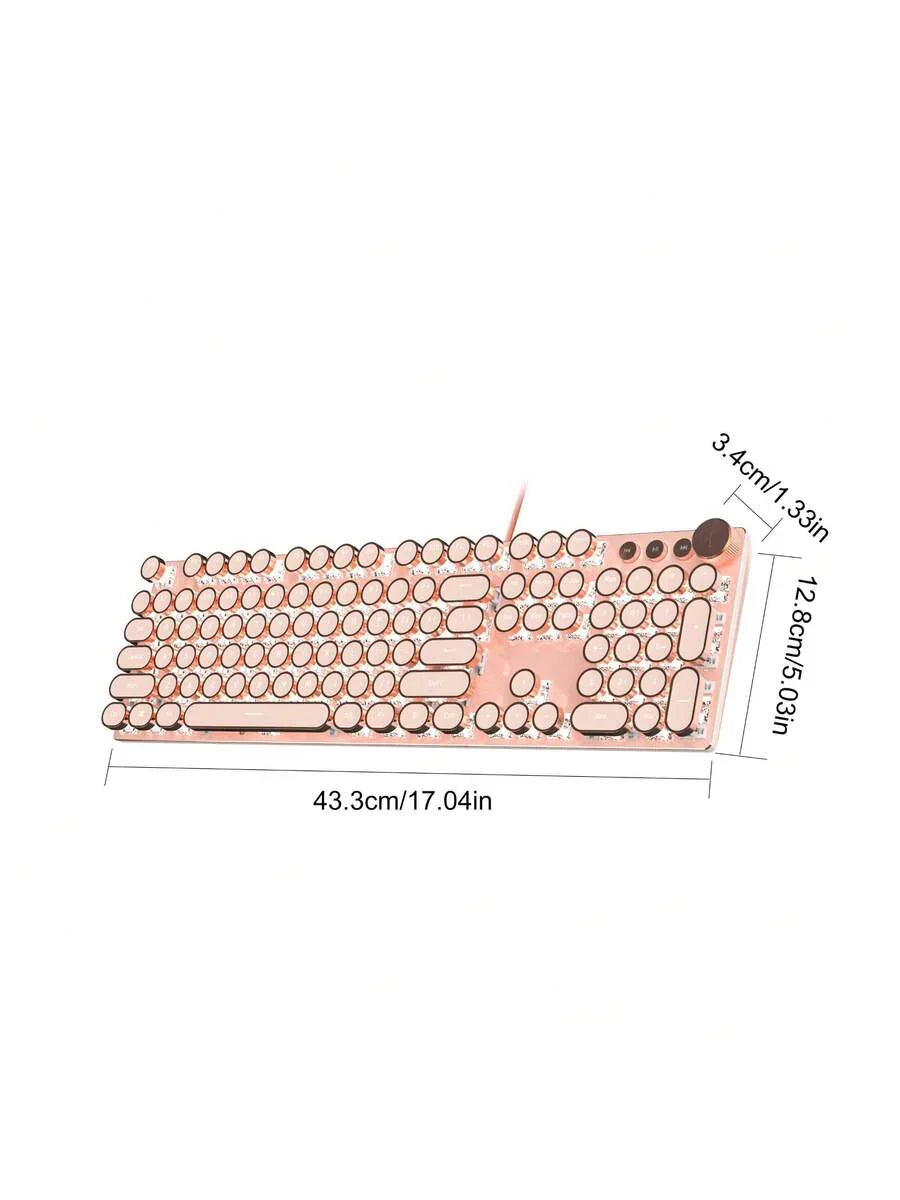 EWEADN Punk Typewriter Mechanical Gaming Keyboard
