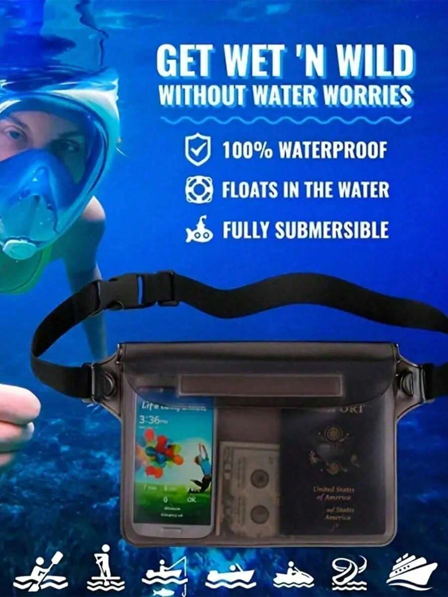 PVC Waterproof Beach Bag, Large Capacity Phone Bag