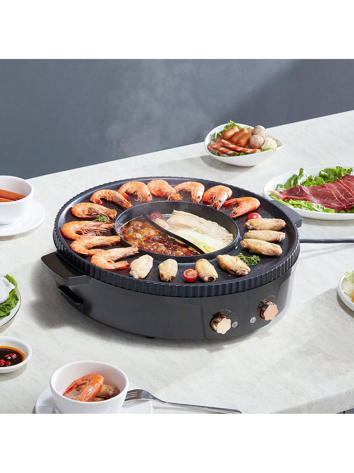 2-in-1 Electric Hot Pot Grill