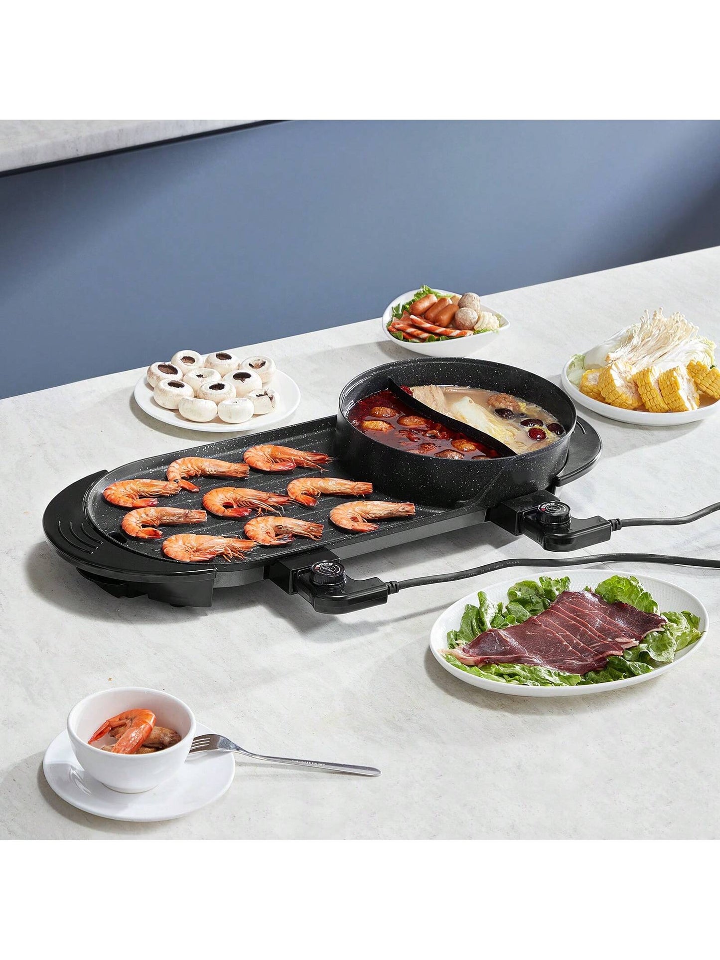 2-in-1 Electric Hot Pot Grill