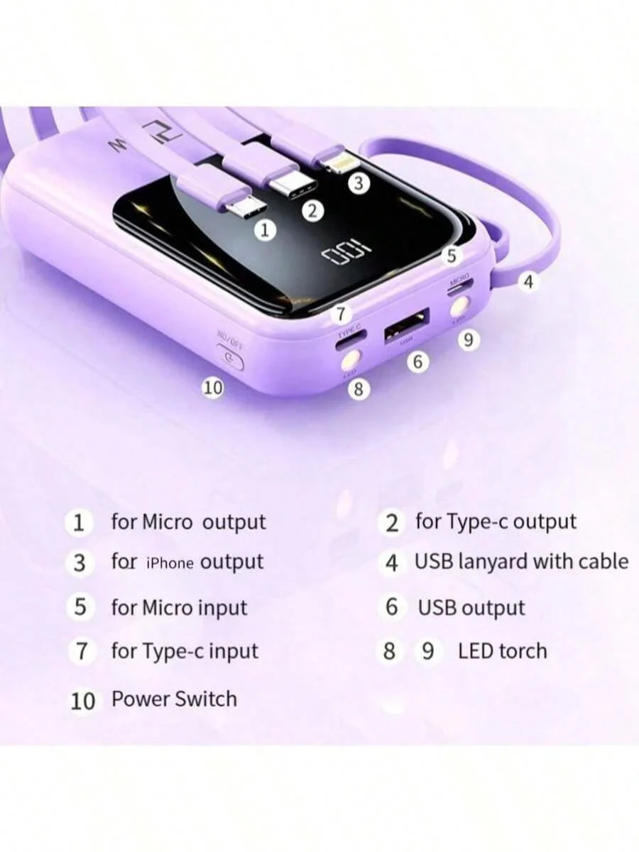 Small Portable Charger Power Bank PD20w Fast Charging