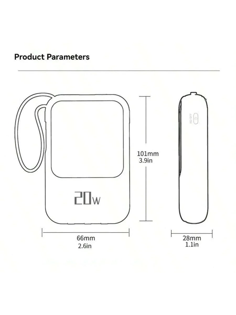Small Portable Charger Power Bank PD20w Fast Charging