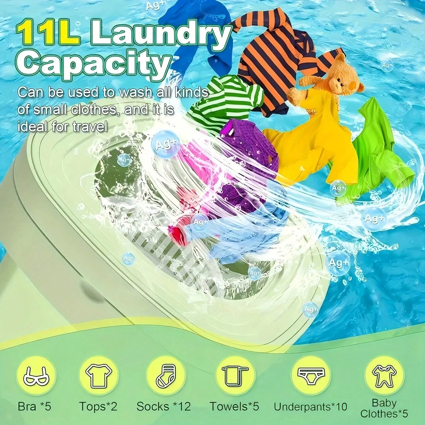 Portable 11L Mini Washing Machine