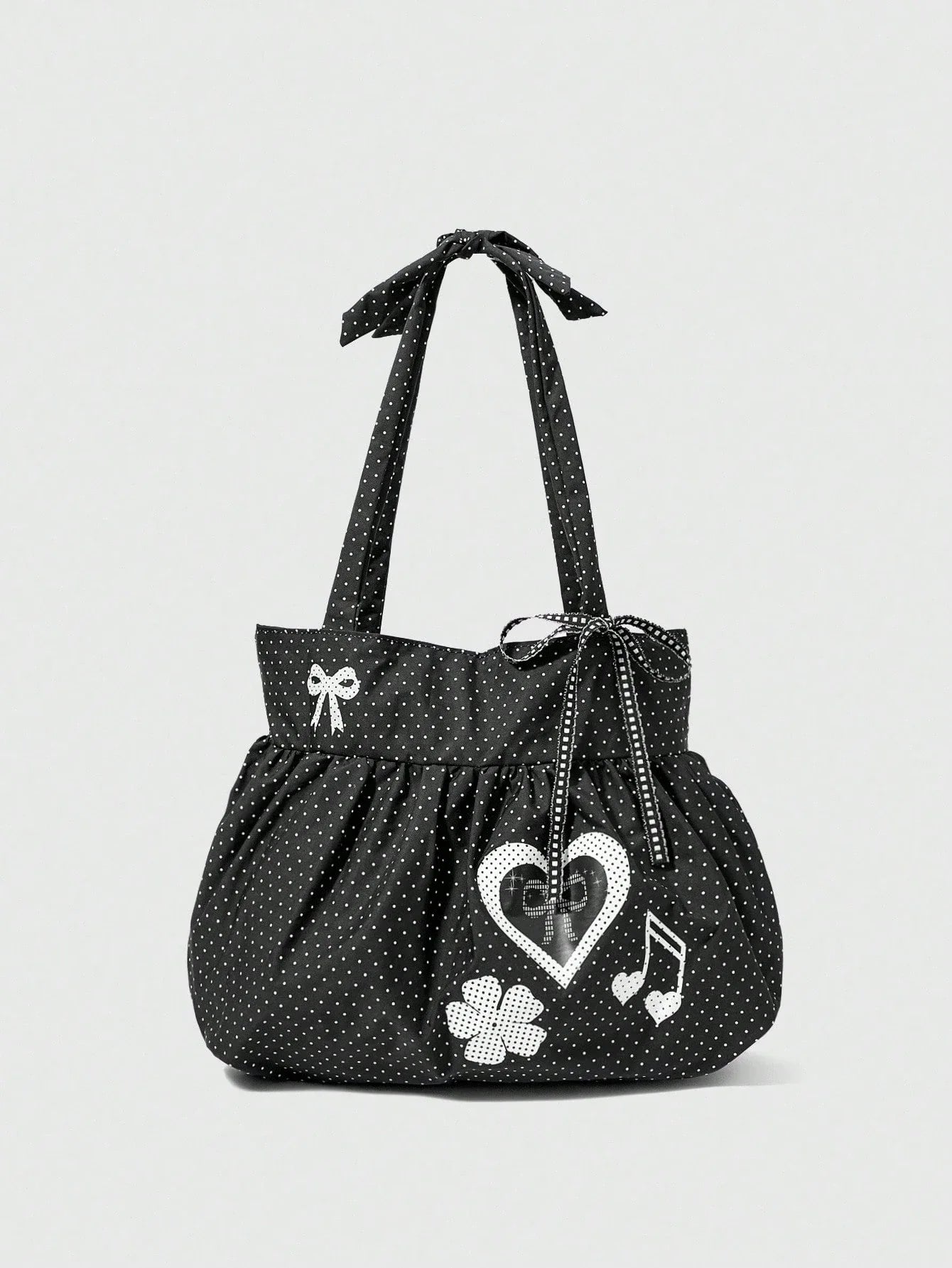 ROMWE Anime Black Heart Shoulder Bag