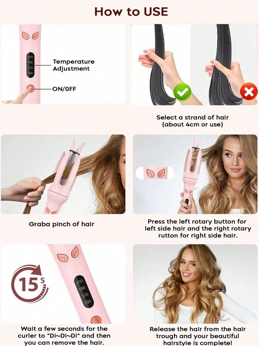 Automatic Hair Curler For Medium To Long Hair