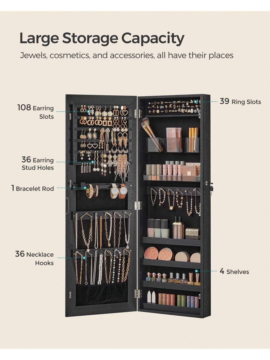 SONGMICS Mirror Jewelry Cabinet