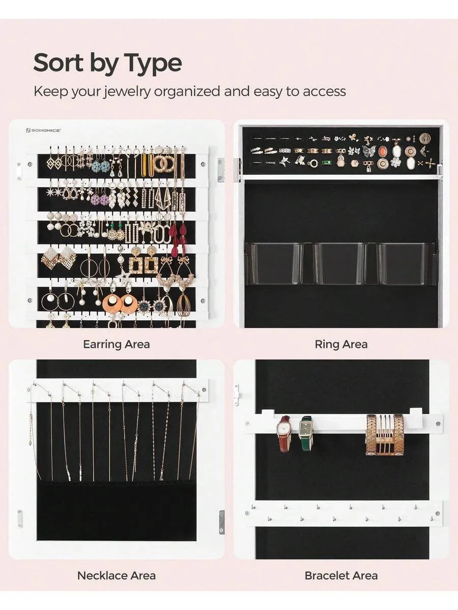 SONGMICS Mirror Jewelry Cabinet