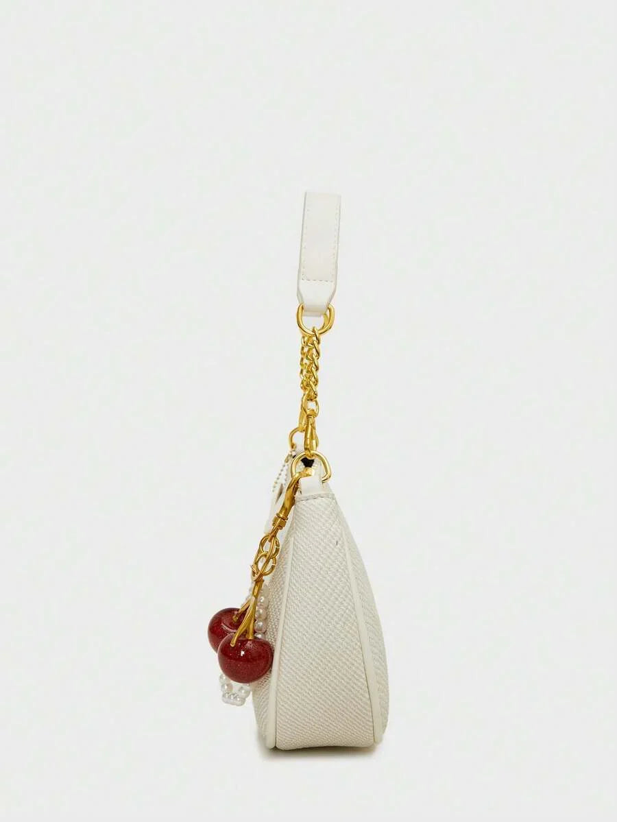 White Ladies' Shoulder Bag Made Of PU Material