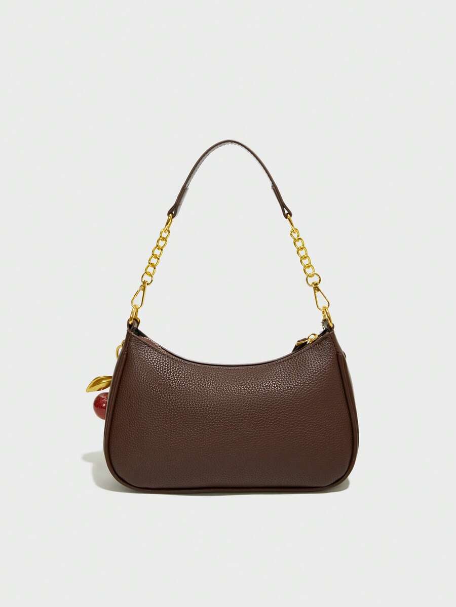 White Ladies' Shoulder Bag Made Of PU Material